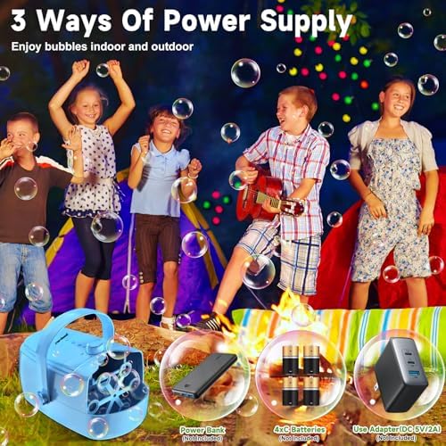 Bubble Machine Automatic Bubble Blower: Durable Bubble Maker 18000+ Big Bubbles Per Minute for Indoor Outdoor Wedding Birthday Party - Portable Bubble Machine for Kids Toddlers