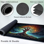 for MTG Game Playmat, for Magic TCG Rubber Play mat,Tabletop Card Playmats with Smooth Surface,Trading Card Inked Game Mat,Battle Game,Galaxy Art Tree