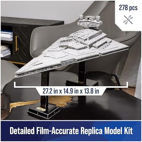 4D Build, Star Wars Deluxe Imperial Star Destroyer 3D Model Kit, Fantasy Collectible, Adult Puzzle, for Ages 12 & Up
