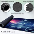for MTG Game Playmat, for Magic TCG Rubber Play mat,Tabletop Card Playmats with Smooth Surface,Trading Card Inked Game Mat with White Zones,Battle Game,Snow Mountain Moon