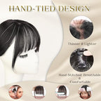 Bangs Hair Clip in Bangs 100% Real Human Hair Toppers 360°3D Cover Clip in Bangs Hair pieces Wispy Bangs for Women Hair Extensions Clip on French Bangs for Daily Wear