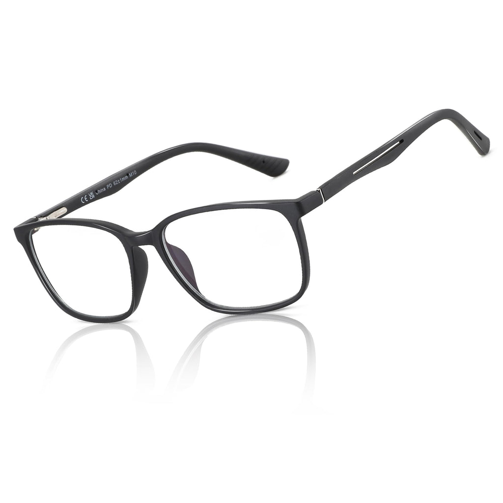 BLUEMOKY Mens Reading Glasses Classic : Square Readers Black Rectangular - Anti Glare Eye Strain (Black 2.75x)