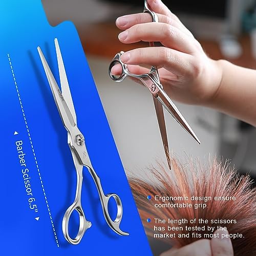 Sirabe Professional Hair Scissors Shears, 6.5" Extremely Sharp Blades, Hair Cutting Scissors Barber Kit Haircut Scissors, for Home Salon Hairdressing