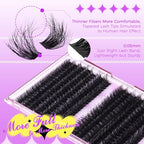 Lash Clusters Thick Mink Eyelash Clusters 280Pcs Volume Cluster Eyelash Extensions 11-18MM Fluffy Lash Extension D Curl Individual Lashes 100D+120D Cluster Lashes DIY at Home for Beginners by JIMIRE