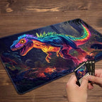 MTG Playmat Magic Card Playmat Game Mat,TCG & CCG Card Games Mat with Free Storage Bags Size 24 x 14 Inches (No with Zones,Dinosaur2)