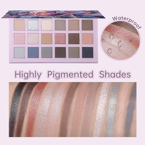 2Pcs Florescence + Aromas Eyeshadow Palette Makeup Set, Matte Shimmer Glitter Pressed Pearl All Highly Pigmented Blending Powder, Natural Velvet Texture Eye Shadow Kit