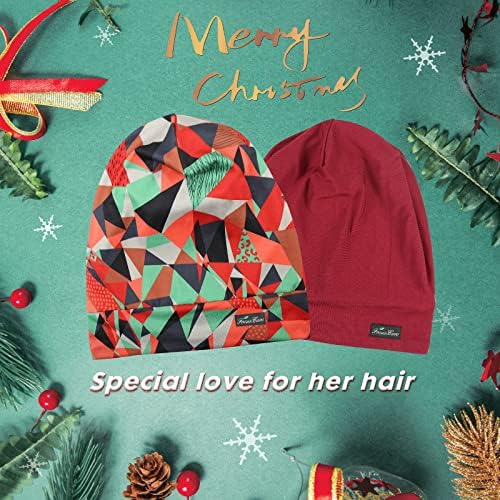 FocusCare Satin Lined Sleep Slouchy Cap Curly Girl Slap Headwear Gifts for Frizzy Hair Women