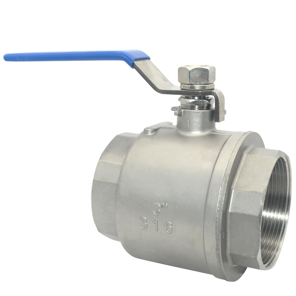 DAN SPEED 3" NPT Female 316 Stainless Steel Full Port Ball Valve Vinyl Handle WOG1000 (3 inch)