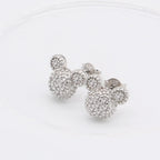 Fashion Women 925 Sterling Silver Stud Earrings Cute AAAA CZ Cubic Zirconia Little Bear Animals Stud Earrings Charming Female Fine Jewelry Gifts