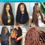Wet and Wavy Human Braiding Hair No Weft Human Curly Hair for Boho Braids 100% Brazilian Virgin Human Hair Bulk for Micro Braids Hair 100g(2 bundles/1 pack)(24Inch,Natural Black)