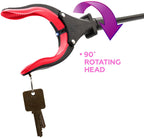 Grabber Reacher Tool 19" Aluminum Magnetic Claw with LED Light, Reacher Grabber Pickup Tool, Foldable Gripper Grabbers for Elderly Grab it Reaching Tool, Trash Grabbers Pickers, Red, by Luxet 2-Pack