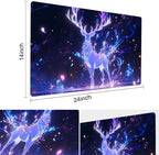 Board Game 14x24in MTG Playmat Compatible for OCG CCG RPG TCG Playmats (Blue Deer 2)