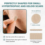 Epi-Derm Epi-Tab Circles Silicone Scar Sheets – Professional-Grade, Washable & Reusable Silicone Patches for Small Hypertrophic & Keloid Scars from Trauma, Liposuction & More - Natural, 6-Pack