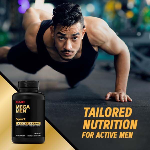 GNC Mega Men Sport Multivitamin | Performance, Muscle Function, and General Health | 90 Count