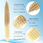 Curly Braiding Hair 30 Inch Ocean Wave Crochet Hair for Black Women Long Deep Wave Wet and Wavy Braiding Hair For Boho Braids (27/613, (Pack of 6))