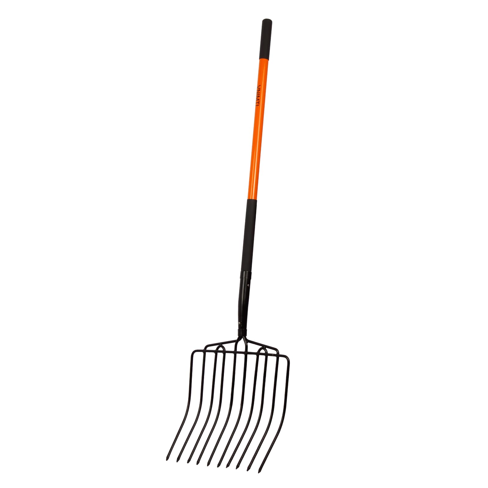 VNIMTI Pitch Fork Heavy Duty, 10-Tine Pitchfork with Fiberglass Handle, 58 Inch Garden Pitch Fork for Hay, Mulch, Compost, Farm and Gardening