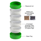 KITCHEN CROP Deluxe Seed Sprouter with 4 Growing Trays and 1 Seed Packets, (Alfalfa Seeds) Easily Grow Sprouts Indoors for a Healthy Lifestyle