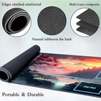 for MTG Game Playmat, for Magic TCG Rubber Play mat,Tabletop Card Playmats with Smooth Surface,Trading Card Inked Game Mat with White Zones,Battle Game,Art Tree Sky