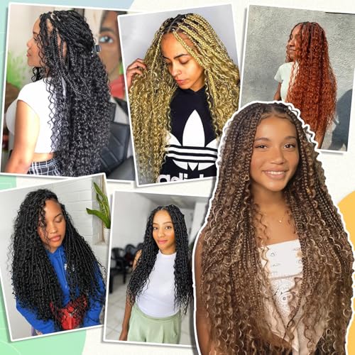 Deep Wave Bulk Braiding Hair for Boho Braids 18 Inch 2 Bundles 200g Honey Blonde Curly Boho Hair for Braiding No Weft Wet and Wavy Hair Extensions (#27)