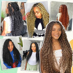 Deep Wave Bulk Braiding Hair for Boho Braids 18 Inch 2 Bundles 200g Honey Blonde Curly Boho Hair for Braiding No Weft Wet and Wavy Hair Extensions (#27)