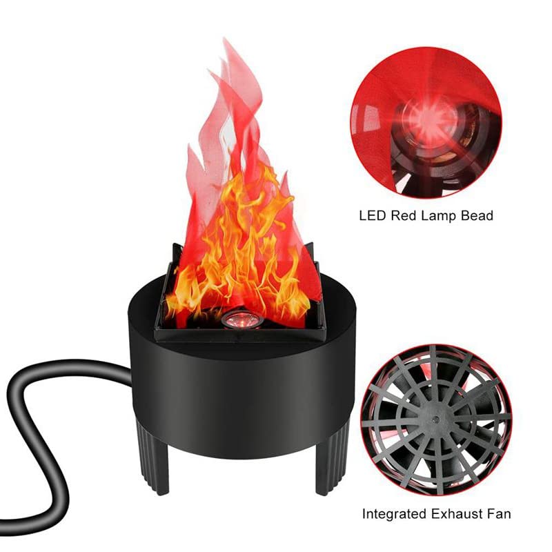 Lancoon 3D LED Fake Fire Flame Light, Artificial Flickering Flame Lamp Bulb Electric Campfire Effect Indoor for Christmas Halloween Festival Event Party Club Decoration