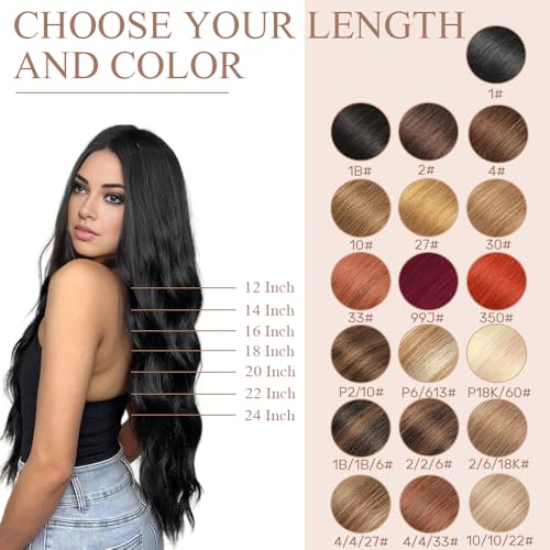 Tape in Hair Extensions Human Hair 12 Inch Human Hair Tape in Extensions 20Pcs Natural Black Remy Tape in Hair Extensions Human Hair for Women Invisible Tape in Hair Extensions Real Human Hair