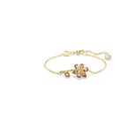 Swarovski Idyllia bracelet, Mixed cuts, Flower, Multicolored, Gold-tone finish