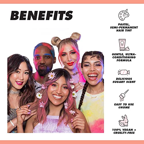 Lime Crime Pastel Colored Unicorn Hair Tint (Orange Cream) - Damage & Ammonia-Free Semi-Permanent Hair Color Conditions & Moisturizes - Temporary Hair Dye Kit Has Sugary Citrus Vanilla Scent - Vegan
