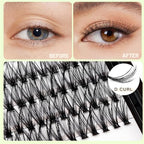 Bodermincer Large Tray 20D Cluster 0.07C,10 Lines,8-10-12-14mm Mixed,9-11-13-15mm Mixed, 10-12-14-16mm Mixed,Natural Long Individual Flare Lashes Cluster False Eyelashes (10-12-14-16mm Mixed)