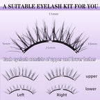 B&Qaugen Magnetic Eyelashes with Applicator Lashes Reusable Glue-Free Natural Look Cluster Kit Easy to Wear and Remove（M02）