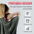 Red Light Therapy for Neck, Rechargeable 5000mAh Battery Infrared Red Light Therapy Belt for Body Wrist Leg Pain Relief, Portable Near Infrared Neck Wrap Devices at Home