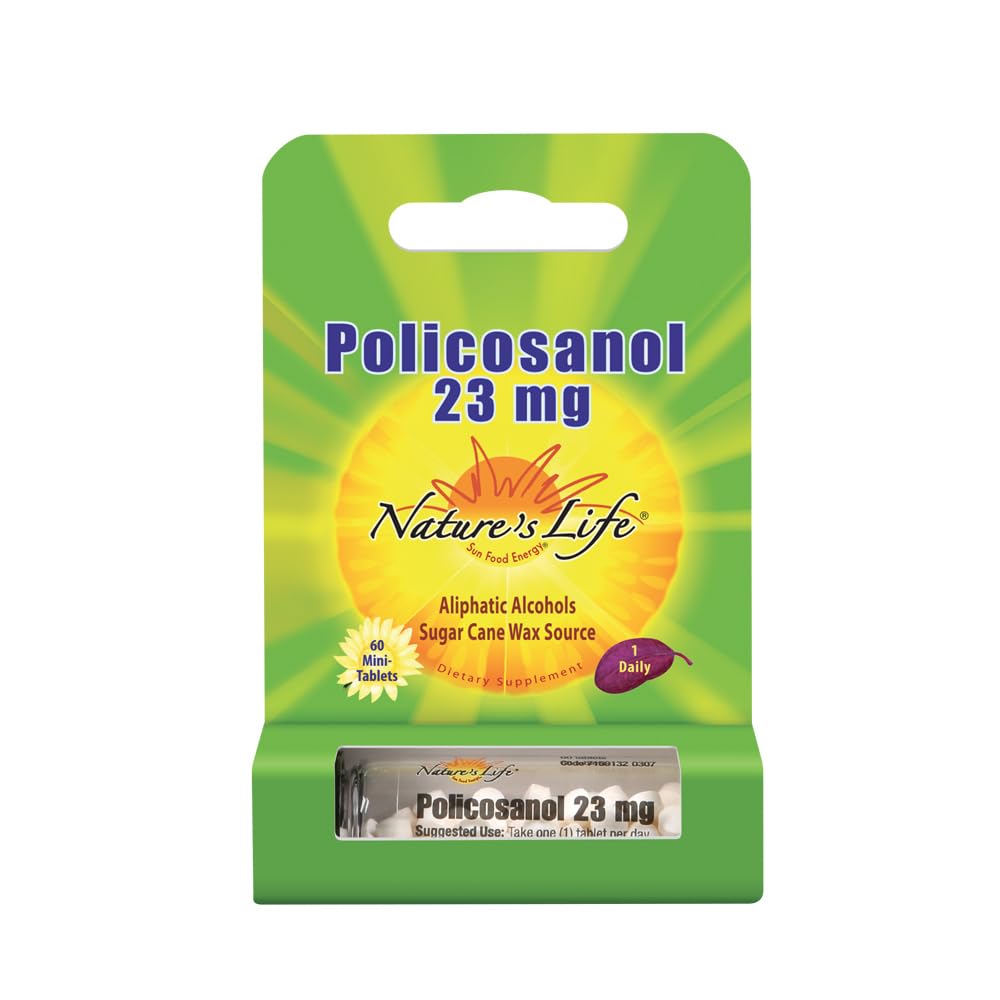 Nature's Life Policosanol 23mg | Support for Cardiovascular Health, Blood Circulation & Healthy Heart Function | 60 Tabs