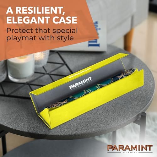 MatShield Yellow, Durable Playmat Case - Compatible with Magic The Gathering, MTG Play Mat Tube - MTG Accessories - Premium Leatherette with Fabric Interior, Magnet Snap Closure