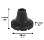 KMINA Crutch Tips 7/8 Inch (x2 Units), All Terrain Non-Slip Cane Tips, Heavy Duty Rubber Replacement, Wide Base Stability, Patented, Made in Europe