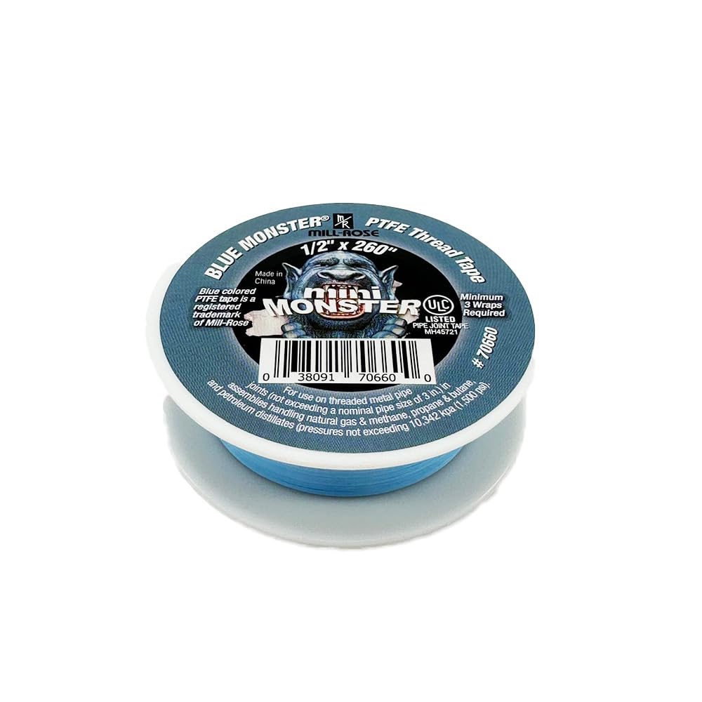 Millrose 70660 Monster Roll PTFE Thread Seal Tape, 1/2-Inch x 260-Inch, Blue