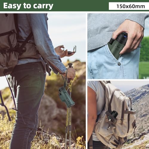 Pankoo 40X60 Monocular Telescope with Smartphone Holder & Upgraded Tripod, 2024 BAK4 Prism FMC Monoculars for Adults, HD Monocular Scope for Bird Watching Hiking Concert Camping Travelling