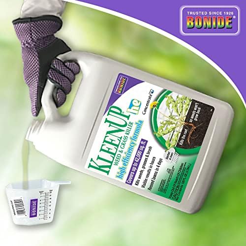 Bonide KleenUP Weed & Grass Killer High Efficiency Formula, 128 oz Concentrate, Fast-Acting Formula Kills Weeds & Roots