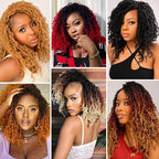Aksice 10 Inch 8 Packs Yanky Twist Crochet Hair for Women Pre-looped Mini Twist Hair Bohemian Passion Twist Crochet Hair Boho Crochet Braids Synthetic (27#)