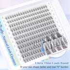 Natural Lash Extension Kit Cluster Lashes Kit Cluster Eyelash Extension Kit 220Pcs C Curl DIY Eyelash Extension Kit Short 10-14MM Individual Lashes Kit with Lash Remover by Newcally