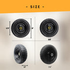 10-Inch Solid Replacement Tire and Wheel 4.10/3.50-4" - Flat Free Tires for Cart, Dolly, Hand Truck, Generator, Lawnmower, Garden Wagon with 5/8” Axle Bore Hole - Double Sealed Bearings (2)