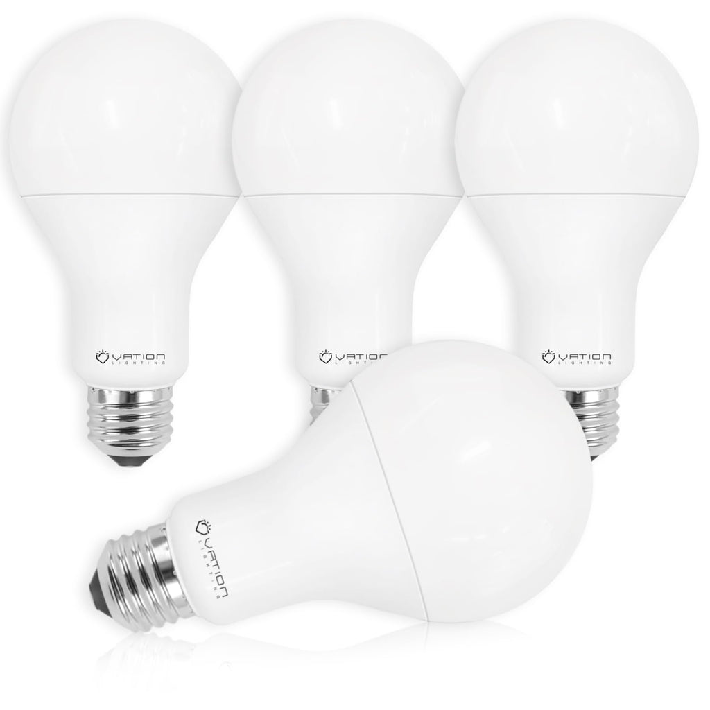 18W Super Bright LED Bulb, A21 Dimmable LED Light Bulb, Stable Heat Dissipation, 2,5000 Hour Lifespan, 3000 High Lumen, 150-200 Watt Equivalent, 5000K Daylight, E26 Porch Light Bulb, 4-Pack