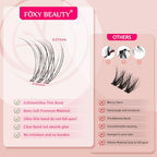 Lash Clusters Kit Wispy Lashes -Lash Clusters Clear Band Eyelash Clusters Natural Look Lash Extension Kit Invisible Band Individual Lashes Clusters 0.07D 8-16MM WideSpan Cluster Eyelash Extension DIY