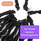 Crochet Butterfly Locs with Curly Ends 36 Inch, Boho Distressed Butterfly Locs Crochet Hair, Black Bohemian Goddess Faux Butterfly Braids with Curly Ends (6 Packs, 1#)