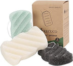 3 Pcs Konjac Bath Sponge for Kids, Babys, Infant, Toddler, 100% All Natural KONJAC Shower Body Sponges, 3 Colors and Extra Large Size, Safe for Oily, Dry, Combination or Sensitive Skin