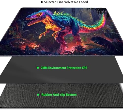 MTG Playmat Magic Card Playmat Game Mat,TCG & CCG Card Games Mat with Free Storage Bags Size 24 x 14 Inches (No with Zones,Dinosaur2)