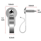 HiGift 36 Pack Light Hanger Hooks, Stainless Steel Screw in Hook for Hanging Outdoor Lights, Rope Light Clips for Christmas and Holiday Decor, Wire and Fairy Led Lights, Silver