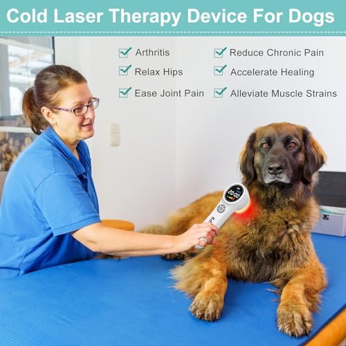 Cold Laser Therapy Device for Dogs, 16pcs 660nm & 4pcs 810nm & 4pcs 980nm Infrared Red Light Therapy Machine for Pain Relief, Arthritis, Spinal, Promote Blood Circulation, for Pets