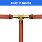 25 Pack 3/4" PEX Fittings, Brass Tee Fittings, for PEX Tubing Pipe