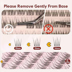 Lash Clusters 120Pcs Invisible Band Natural Eyelash Clusters 10-14mm C Curl Lash Extensions DIY Individual Cluster Lashes Thin & Clear Band False Eyelashes(CB122)