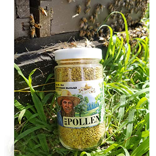Goshen Amish Country Honey Extremely Raw BEE POLLEN Whole Granules Bee Pollen - 100% Pure Natural Health Benefits - Unfiltered | 8 Oz (Glass Jar)
